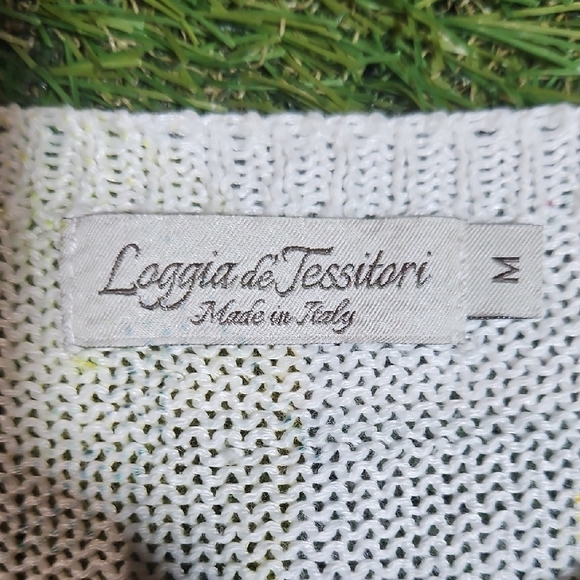 Women's Short Sleeve Crop Sweater Tee Made In Italy Laggia De Tessitori - Picture 2 of 5